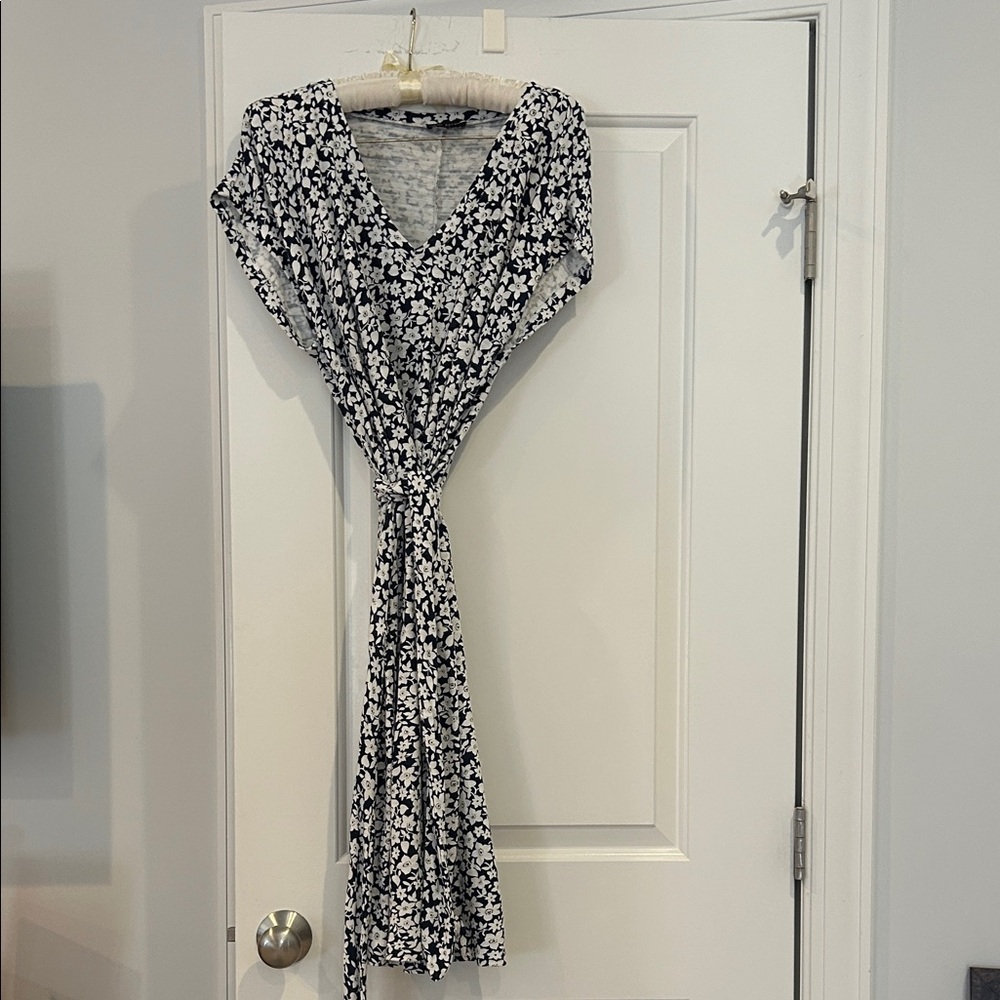 Lane Bryant Blue and White Floral Midi Dress